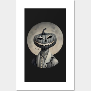 Halloween Scary Evil bat Pumpkin Funny Pumpkin Head spooky Sticker Posters and Art